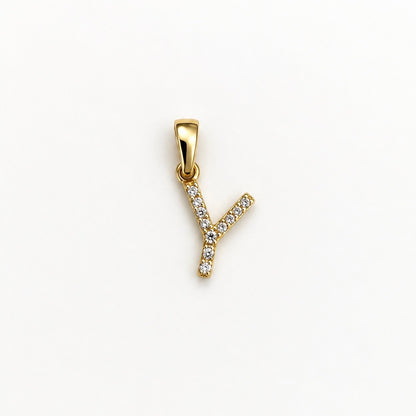 Letter Y Pendant / 0.5gr / 1.5 cm / 18K Italian Gold