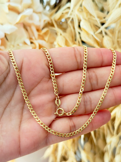 Cubana Link Chain / 4.5 gr / 50 cm / 2.8 mm / 18K Italian Gold