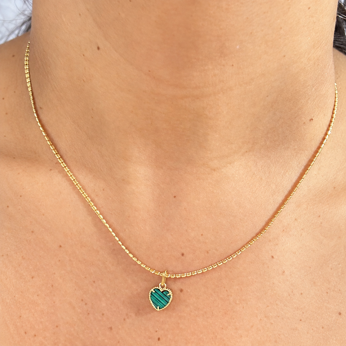 Ice Heart Chain / 4.05 gr / 46 cm / 2mm / Pendant / 0.94 gr / 2 cm/ 18K Italian Gold