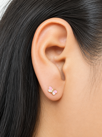 PENDIENTES DE MARIPOSA / 5 MM / ORO ITALIANO DE 18K