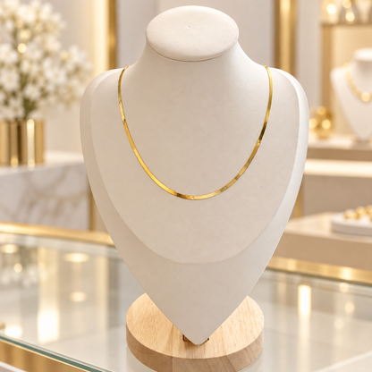 Mirror Chain Necklace / Chain 3.26 gr / 16 in /40 cm / 2mm / 18K Italian Gold