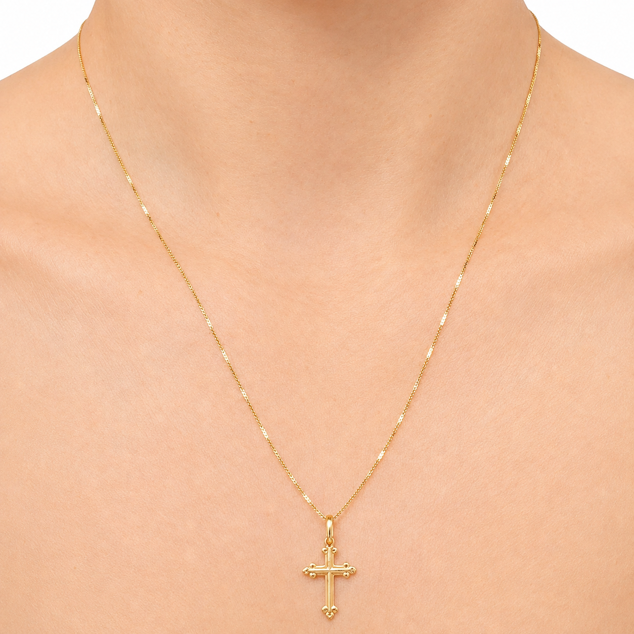 Veneciana Chain With Pendant / 2.16/ 50cm/ 1.2mm/ 18K Italian Gold