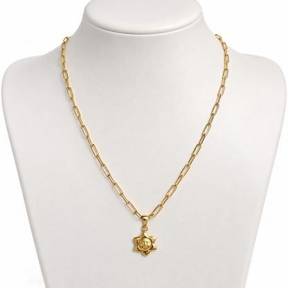 Clip Chain with Sun Pendant / 3.14 gr / 45 cm / 3 mm / 18K Italian Gold