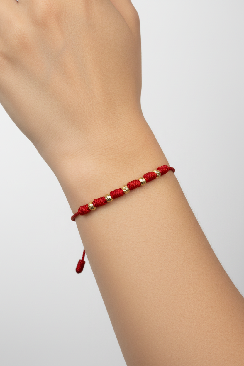 7/KNOT BRACELET WITH GOLD BEADS - Foto perfecta para web