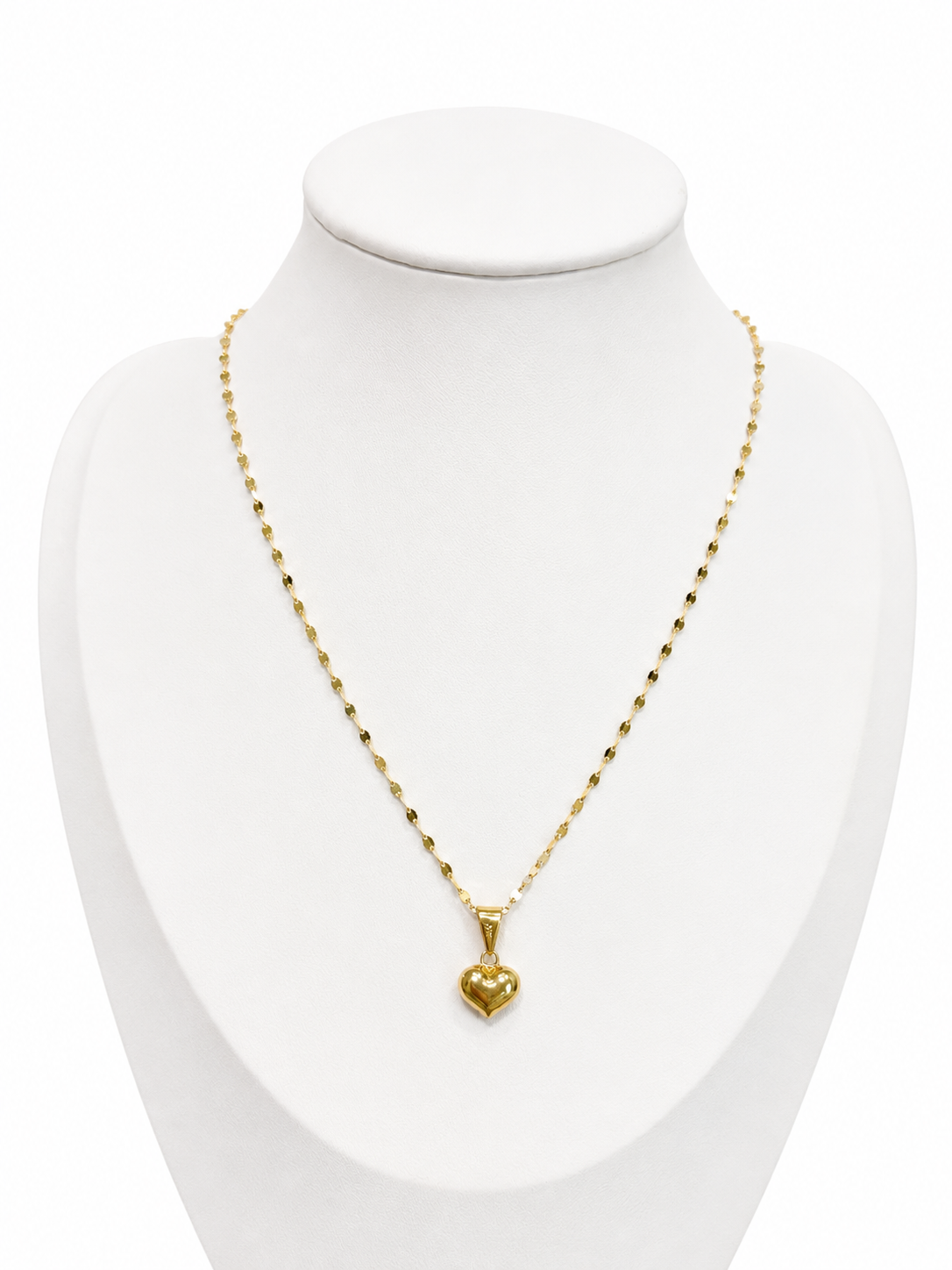 Flower Mirror Chain With Heart Pendant/ 1.6g/ 45cm