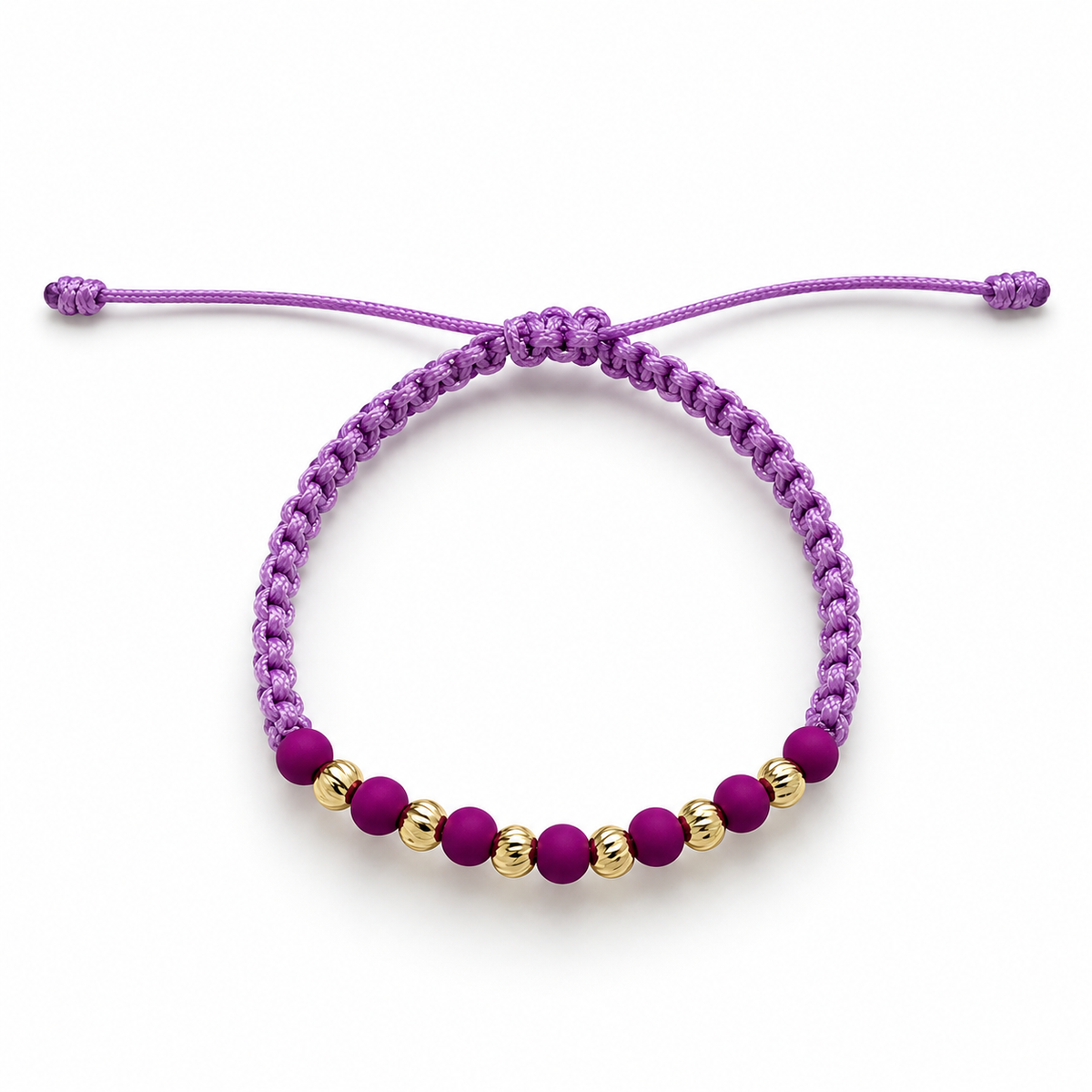 Purple & Gold Beaded Bracelet