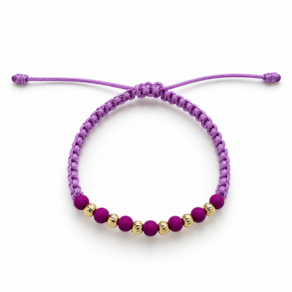 Purple & Gold Beaded Bracelet