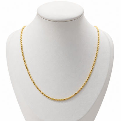 Mini Rope Chain / 1.7 gr / 50 cm / 2 mm / 18K Italian Gold