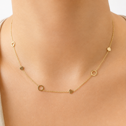 Minimalist Heart Chain 2.4g/ 45cm/ 1mm/ 18K Italian Gold