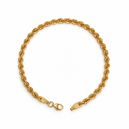 Rope Bracelet / 3.92 gr / 20.5 cm / 4.8 mm / 18K Italian Gold