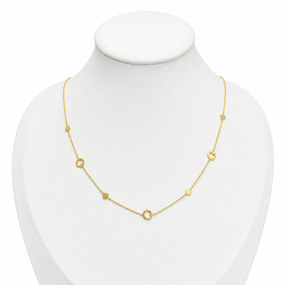 Minimalist Heart Chain 2.4g/ 45cm/ 1mm/ 18K Italian Gold