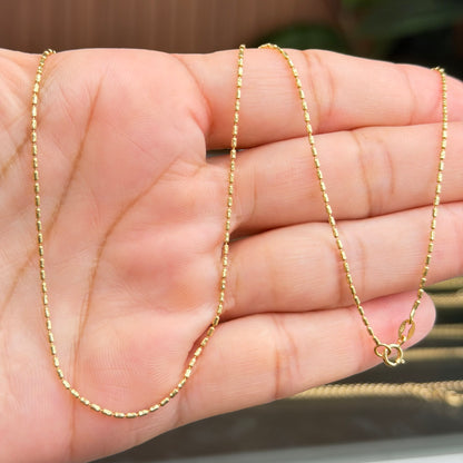 Minimalist Bar Chain g1.93/ 45cm/ 1mm/ 18K Italian Gold