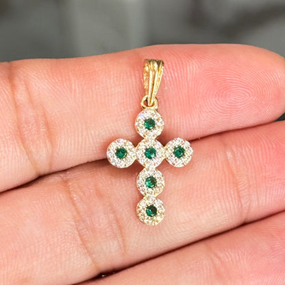 Cross Pendant with Green Zirconia
/ 1.48gr / 2.5cm / 18K Gold