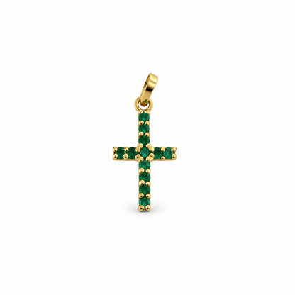 Emerald Cross Pendant
/ 1gr / 2.5cm / 18K Gold