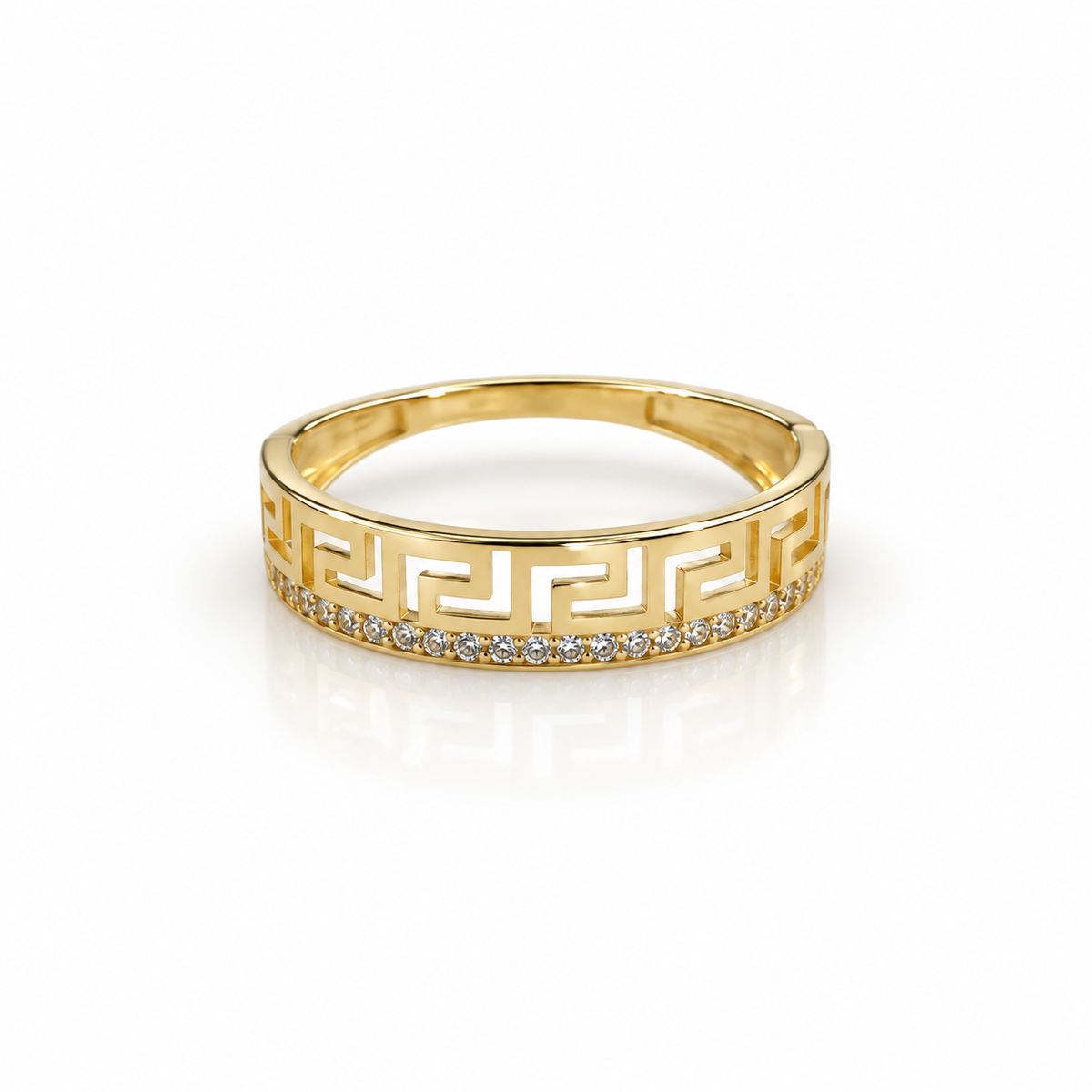 Versa Zirconia Solitary Ring / 1.83 g / Size 7 1/2 / 18K Italian Gold