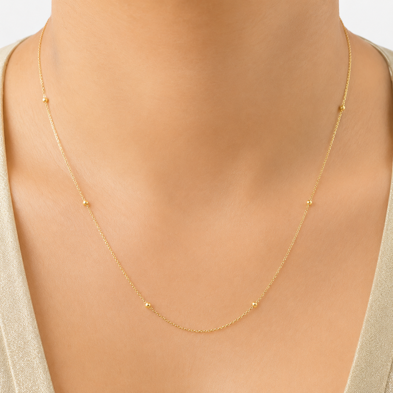 Minimalist Satellite Bead Chain
 1.33g/ 45cm/ 1mm/ 18K Italian Gold