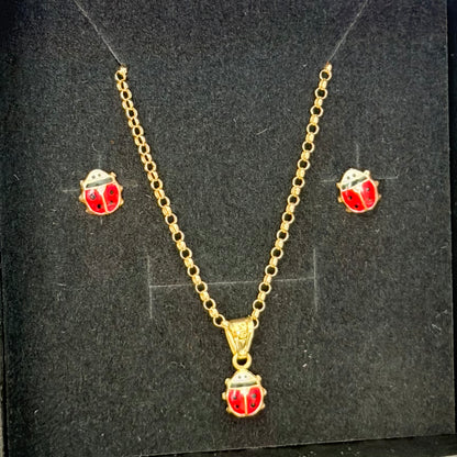 Chain, Pendant & Earrings Set/ 1.6  g/ 45cm/ Earrings /0.6 /18K Gold