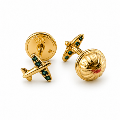 AIRPLANE STUD EARRINGS