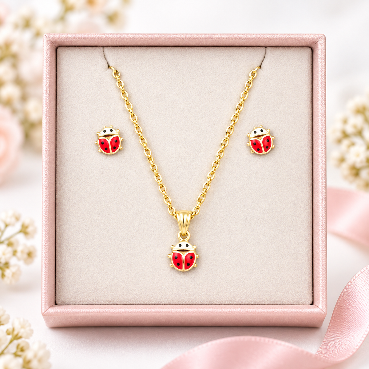 Chain, Pendant & Earrings Set/ 1.6  g/ 45cm/ Earrings /0.6 /18K Gold