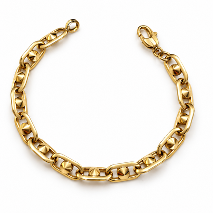 Oval Bead Link / 8.03 gr / 20.5 cm / 7 mm / 18K Italian Gold