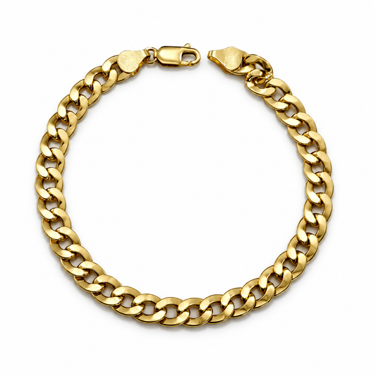 Cubana Bracelet / 8.77 gr / 20.5 cm / 6 mm / 18K Italian Gold