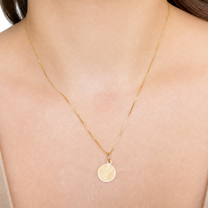 Veneciana Chain With Pendant / 2.03 45cm/ 1.2mm/ 18K Italian Gold