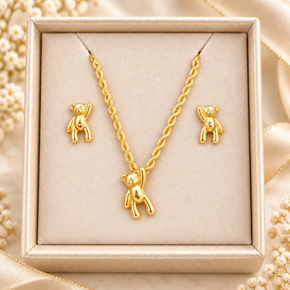 Chain, Pendant & Earrings Set / Chain 3.18 gr / 40 cm / Earrings / 0.9 / 18K Gold