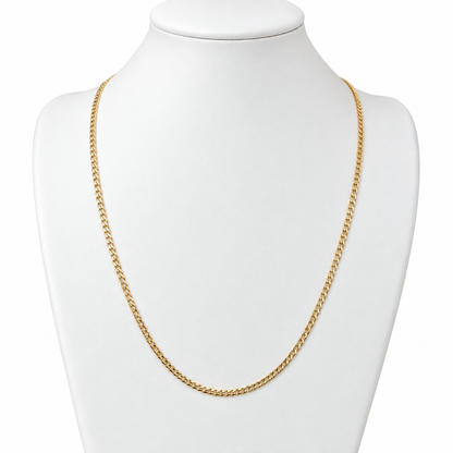 Cadena Cubana 2.9 gr / 60 cm / 2.5 mm / Oro italiano de 18K