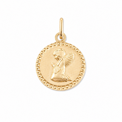 LITTLE ANGEL MEDAL PENDANT / 1.05 gr / 2 cm / 18K ITALIAN GOLD
