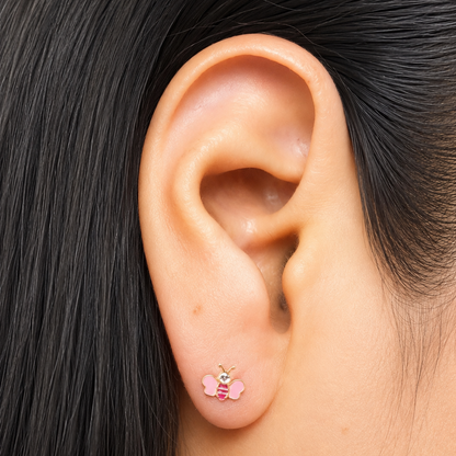 BEE EARRINGS / 4 MM / 18K ITALIAN GOLD
