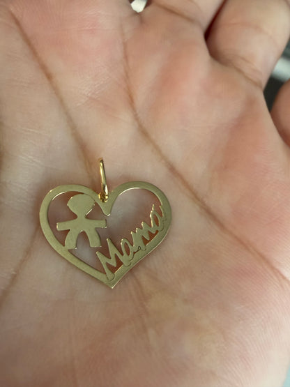 COLGANTE DE CORAZÓN MAMÁ E HIJO