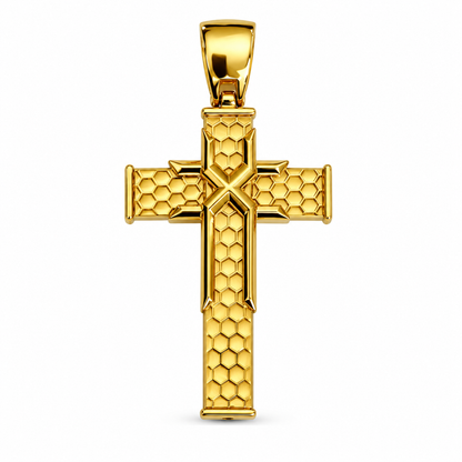 Geometric Honeycomb Cross Pendant
/ 3.58 gr / 4.2cm / 18K Italian Gold
