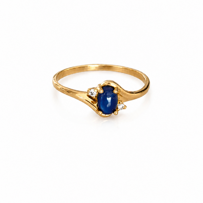 Blue Star Sapphire Ring / 1.45 gr / Size 7 3/4 / 18K Gold