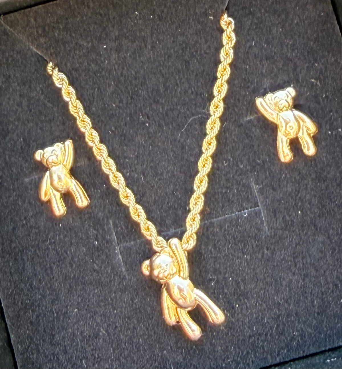Chain, Pendant & Earrings Set/ 3.18g/ 40cm/ Earrings /0.9 /18K Gold