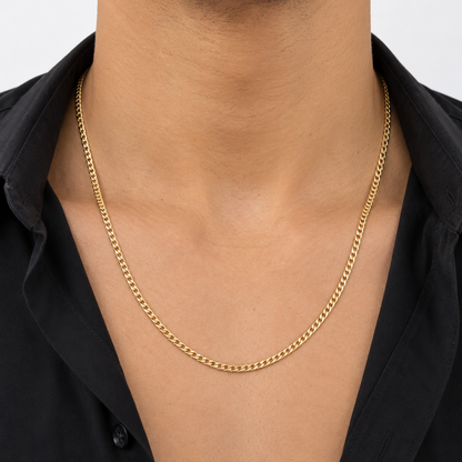 Cadena Cubana 2.9 gr / 60 cm / 2.5 mm / Oro italiano de 18K