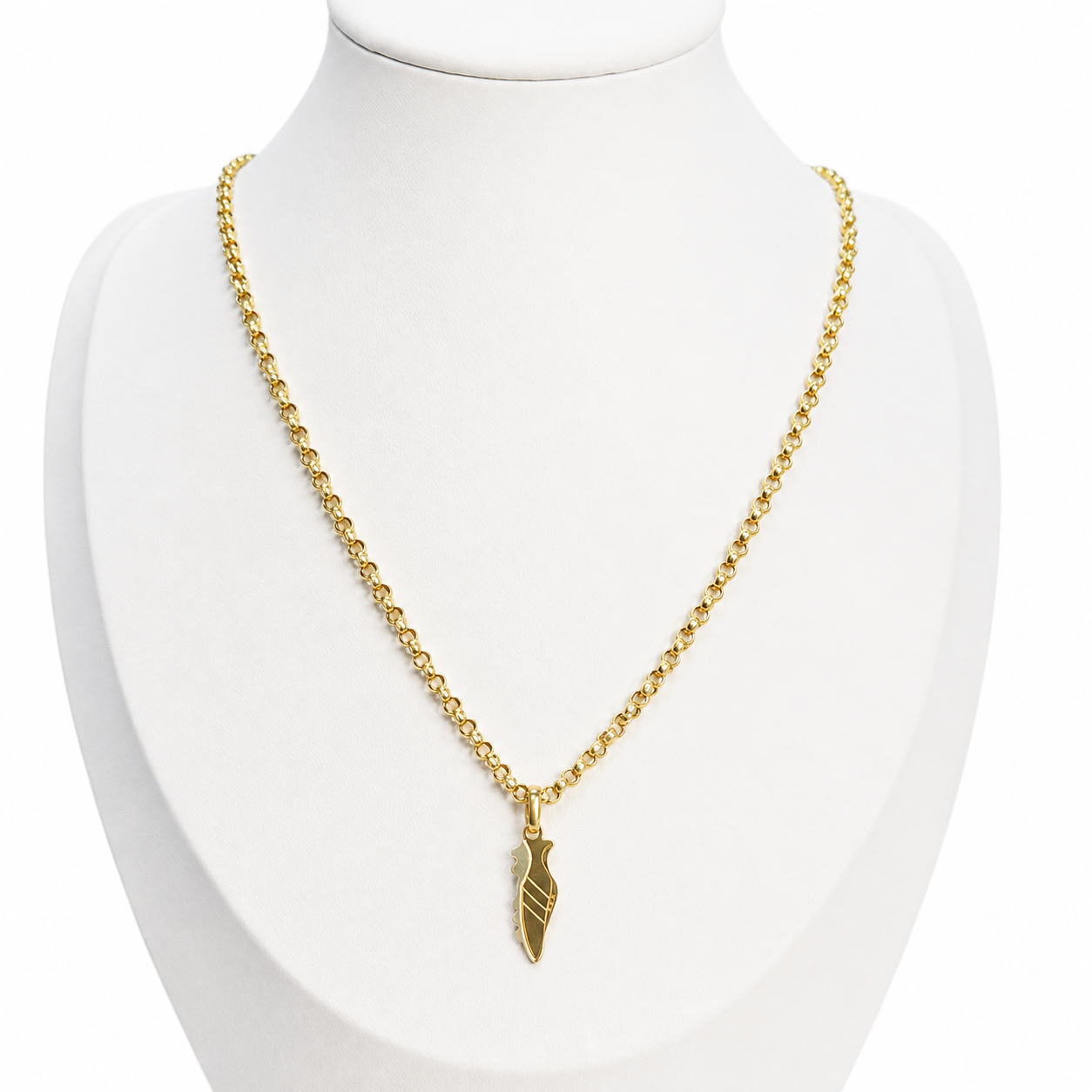 Roll On Chain With Pendant / 4.92g/ 45cm/ 3 mm/ 18K Italian Gold