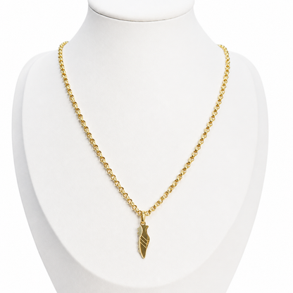 Roll On Chain With Pendant / 4.92g/ 45cm/ 3 mm/ 18K Italian Gold