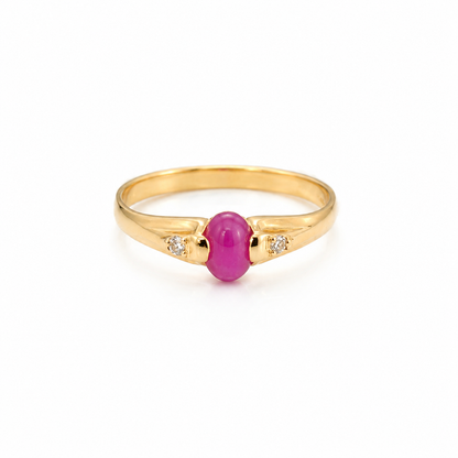 Pink Star Sapphire Ring / 1.43 gr / Size 7 1/2 / 18K Gold