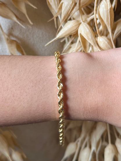 Rope Bracelet / 3.92 gr / 20.5 cm / 4.8 mm / 18K Italian Gold