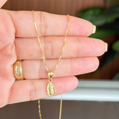 Veneciana Chain With Pendant / 2.4/ 50cm/ 1.2mm/ 18K Italian Gold