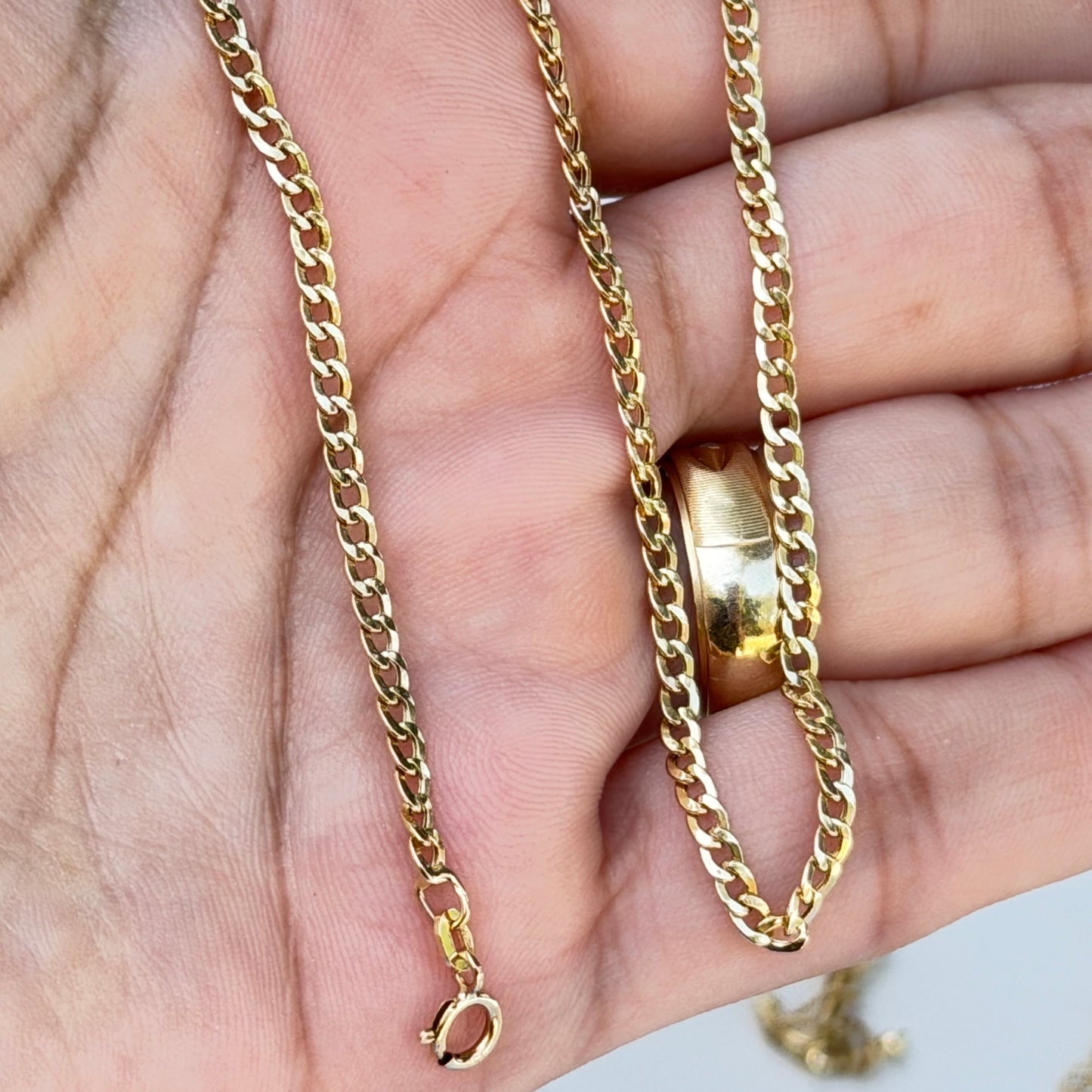 Cubana Anklet/ 2.1gr / 25 cm / 3mm / 18K Italian Gold