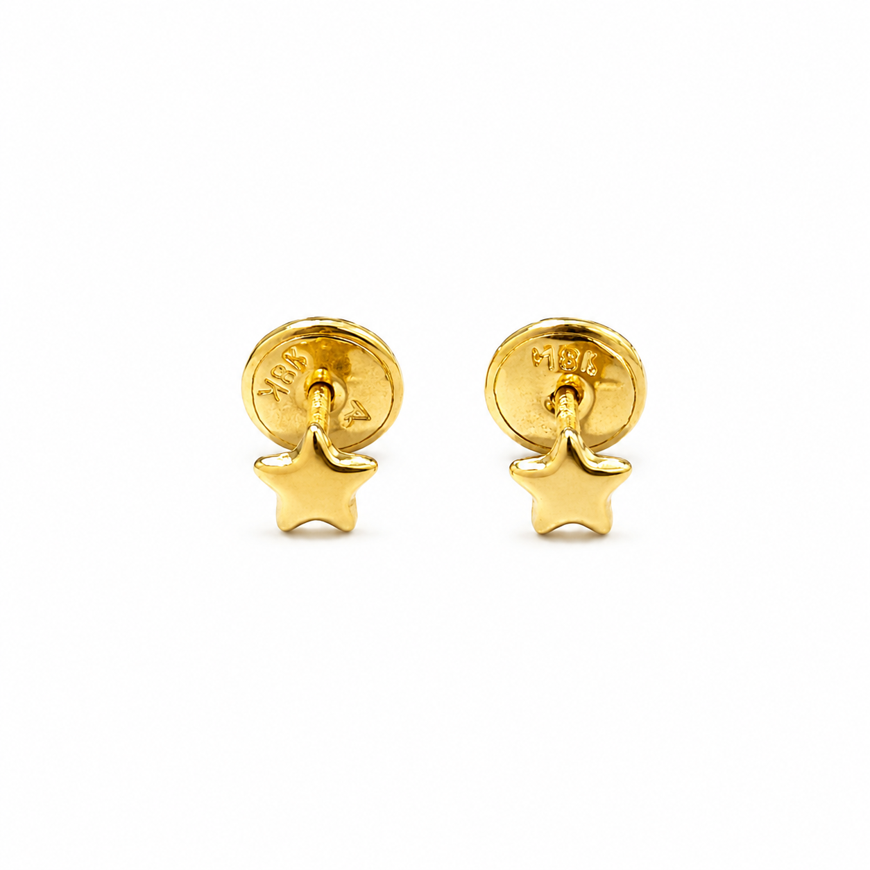 Mini Pendientes de Estrella / 0,5g / 3mm / Oro de 18K