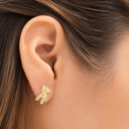 Pendientes de Oso Grandes /0.9g / 8mm / Oro de 18K