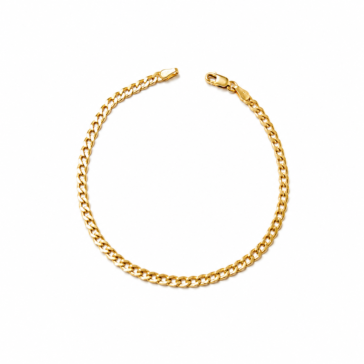 Pulsera Cubana / 2.29g/ 19cm/ 3mm/ Oro italiano de 18K