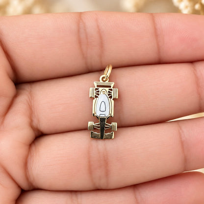Formula 1 Racing Car Pendant / 0.76 gr / 2 cm / 18K Italian Gold