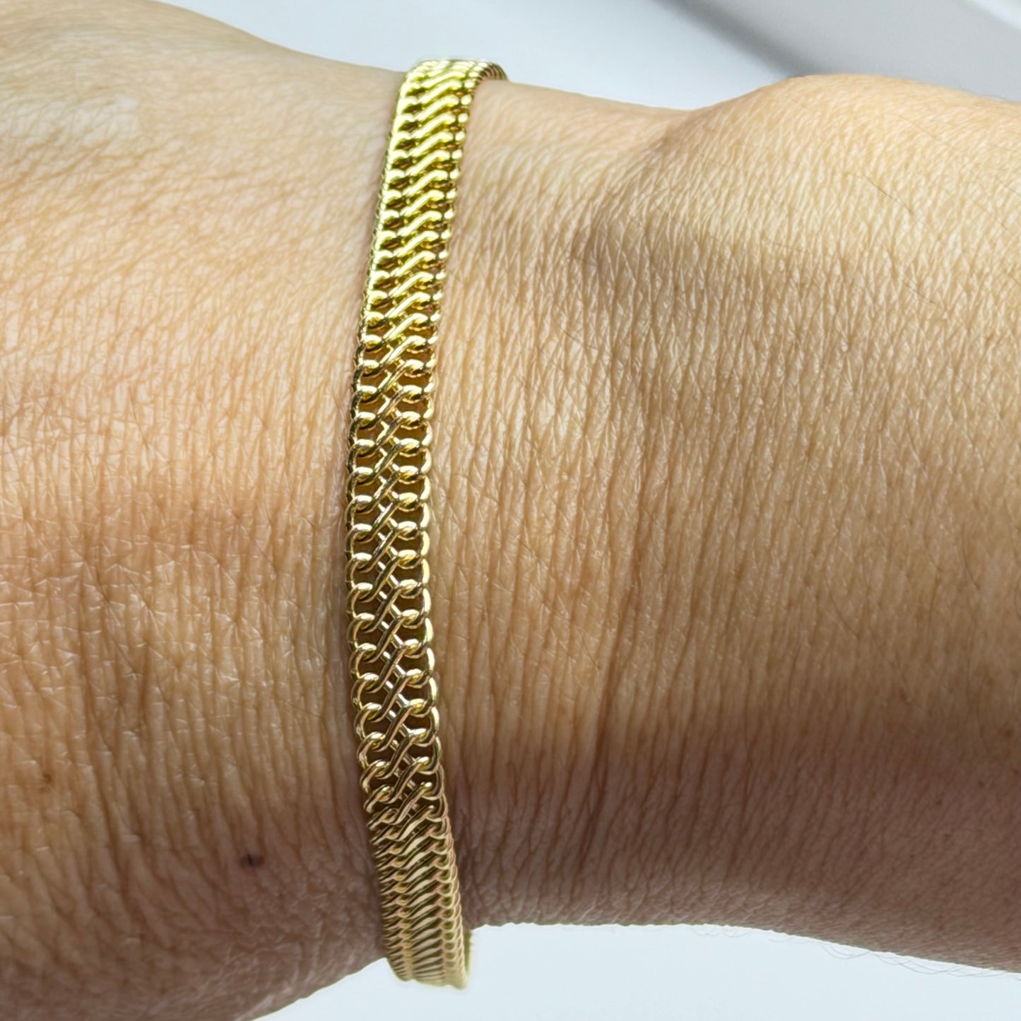 Pulsera Sedusa / 2.55g/ 19cm/ 5mm/ Oro italiano de 18K