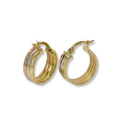 TRI-COLOR GOLD EARRINGS