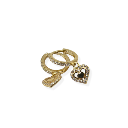 HOOP EARRINS WHIT STONE AND HEART