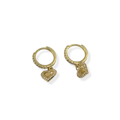 HOOP EARRINS WHIT STONE AND HEART