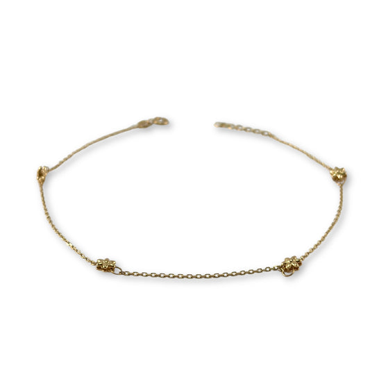 CLASSIC LINK ANKLET WITH FLOWER CHARM